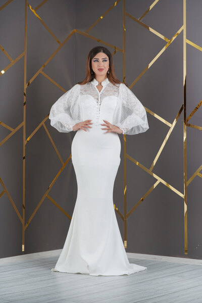 Matik Abiyem Lycra Lace Top Scuba Special Design Dress