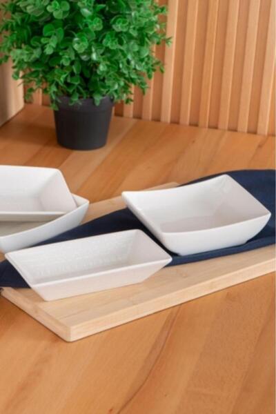 ACAR Pure Carmen Porselen Kase 14 Cm Dikdörtgen Beyaz - MLT-05339