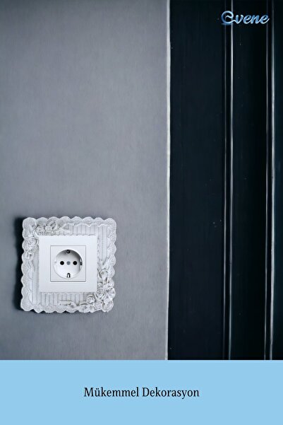 Evene Priz Süsü Dekoratif Priz Çerçevesi Anahtar Çerçevesi Gümüş Renk Model 1
