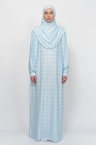 Altobeh Mâneci practice dintr-o singură bucată cu model de soare și batic detașabil Lycra Hijab Rochie de rugăciune 990-0302