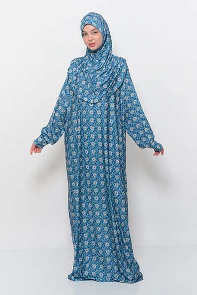 Altobeh Mâneci practice dintr-o singură bucată cu model de soare și batic detașabil Lycra Hijab Rochie de rugăciune 990-0302