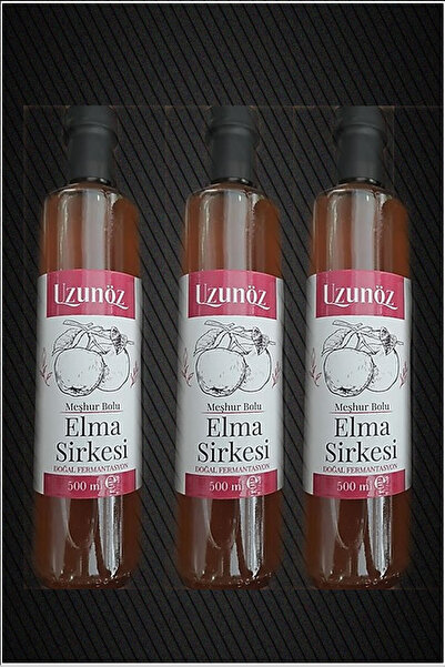 UZUNÖZ Meşhur Bolu Uzunöz Elma Sirkesi 375 ML - 3 Adet