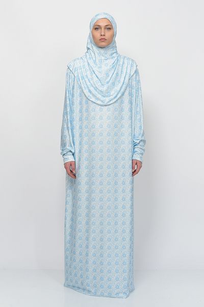 Altobeh Mâneci practice dintr-o singură bucată cu model de soare și batic detașabil Lycra Hijab Rochie de rugăciune 990-0302