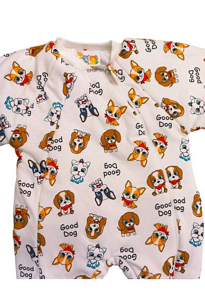 özdemirli bebe Cute Dog Patterned Long Sleeve Crew Neck Lined 2.5 Tog Sleeping Bag for Ages 1-6
