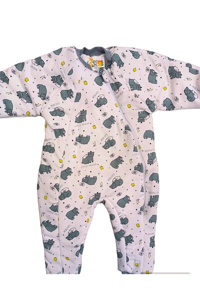 özdemirli bebe Polar Bear Patterned Long Sleeve Crew Neck Lined 2.5 Tog Sleeping Bag
