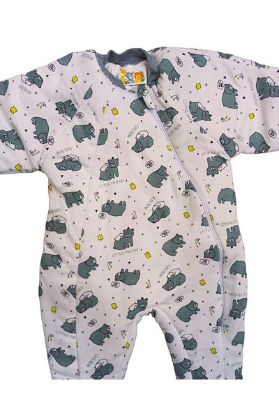özdemirli bebe Polar Bear Patterned Long Sleeve Crew Neck Lined 2.5 Tog Sleeping Bag