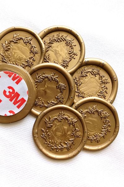 Dekorden 50 Adhesive wax seals - Antique gold