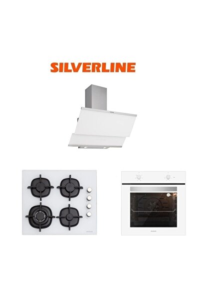 Silverline Beyaz Cam Ankastre Set (3420 Classy 60+cs5429w01+bo6501w01)