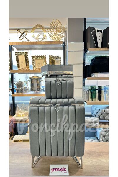 PONCİKPAZAR 3 Lü Çizgili Çamaşır Sepeti Seti