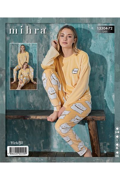 Mihra 13304-72 VELVET CAT PAJAMAS SET