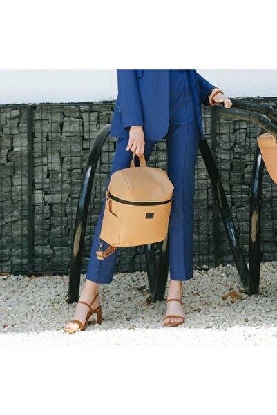 Anex e/type Deri Sırt Çantası - Karamel