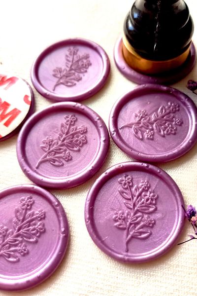 Dekorden 50 ready-made wax seals - Violet
