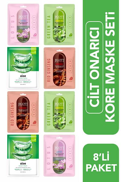 Jigott Skin Repairing Korean Mask Set 8-Piece Deal Pack