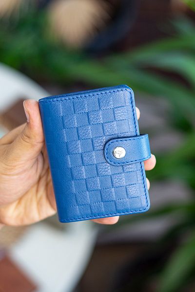Garbalia Πορτοφόλι Beijing Beijing Genuine Leather Unisex Petrol Blue Cardholder με πολλές θήκες για κάρτες και εξωτερική τσάντα