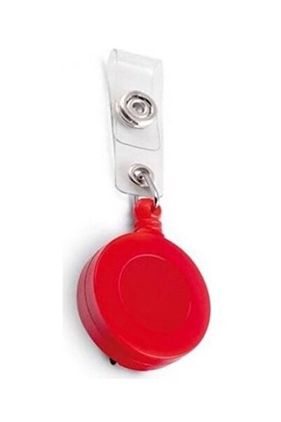 ORANLI PROMOSYON حامل شارة اسم بلاستيك دائري 10 قطع أحمر