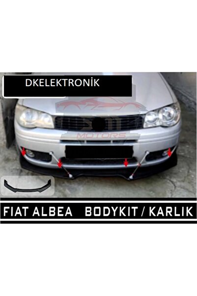 DKELEKTRONİK Fiat Albea Ön Tampon Eki Body Kit Karlık Lip Siyah Uyumlu