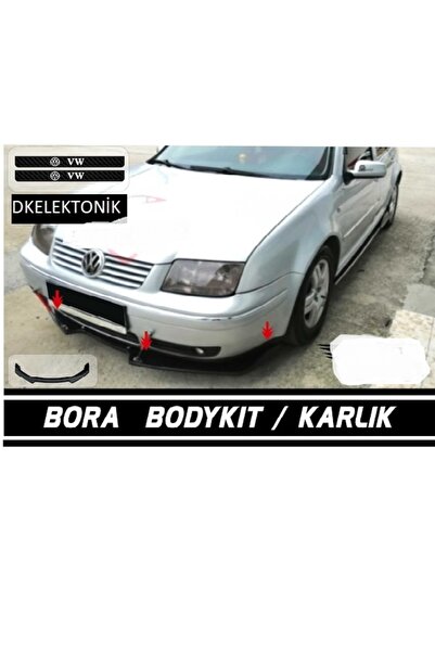 DKELEKTRONİK Volkswagen Bora Uyumlu Ön Tampon Eki Body Kit Karlık Lip Siyah