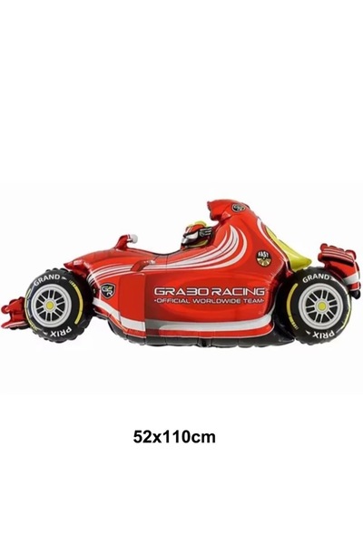LOTUS PARTY Racing Themed Foil Balloon Set - Silver Formula 1 Race Car Foil B...