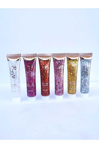 Roesıa Rose Cosmetics Rose Yeni 6'lı Tüp Glitter Jel & Işıltılı Sim