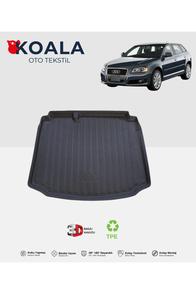 KoalaOtoTekstil Audi A3 Sportback (2004-2012) 3d Bagaj Havuzu