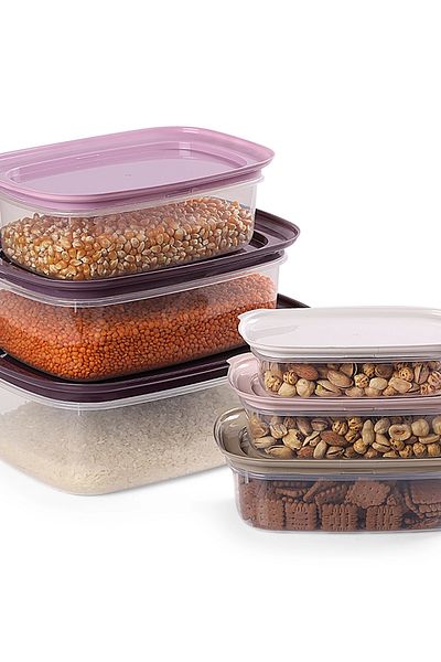 Decovetro Set of 6 Vicksy Purple Storage Containers