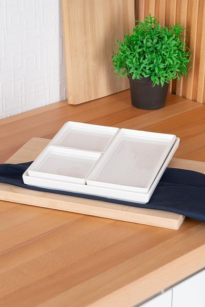 ACAR Pure Royal 3-Compartment Breakfast Bowl with Tray