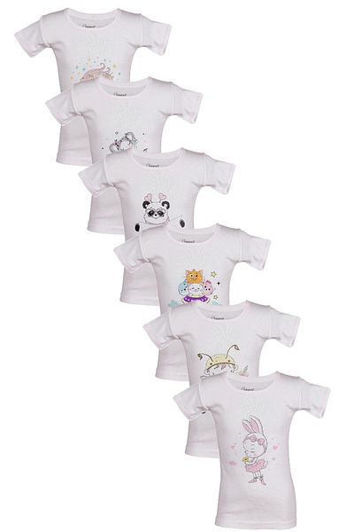 Onurel Tricou cu jumătate de mânecă imprimat pentru fetiță, 6 piese