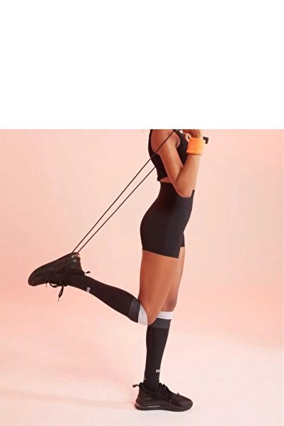 EDAMODA شورت رياضي أسود قصير بخصر عالٍ لشد الجوارب الطويلة للغوص