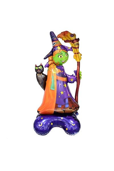 parti sürprizi Halloween Ayaklı Cadı Şekilli Folyo Balon
