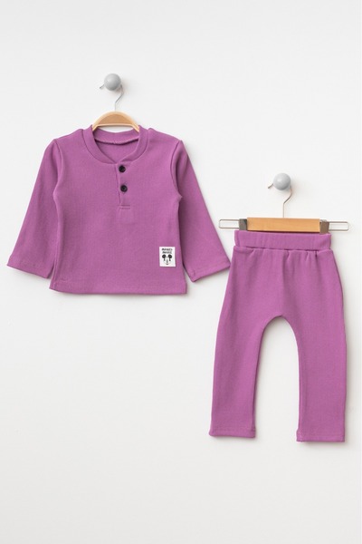 BUUFUU Aylık Çocuk Yüzde Yüz Pamuk Uzun Kollu Alt Üst Ikili Aylık Takım