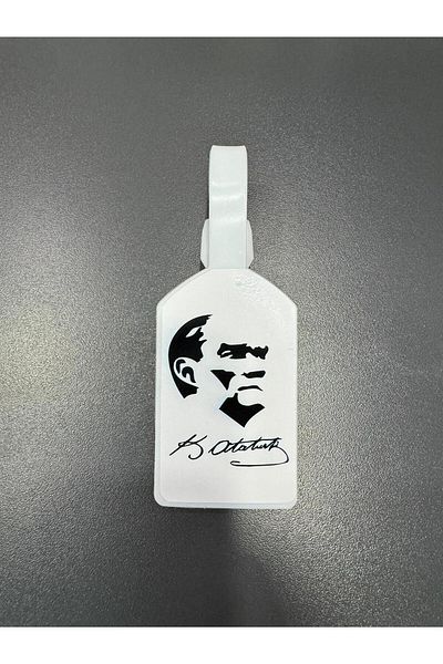 Seyahataksesuar Atatürk Photo and Signature Themed Suitcase Label