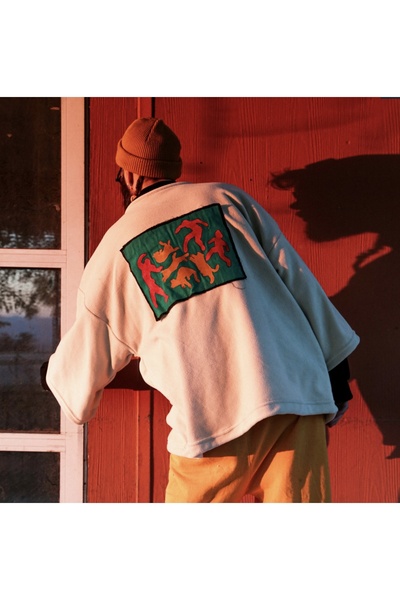 melongeneco Oversize Geniş Kol Handmade Cats Are Dancing Polar Kimono Hırka Boho