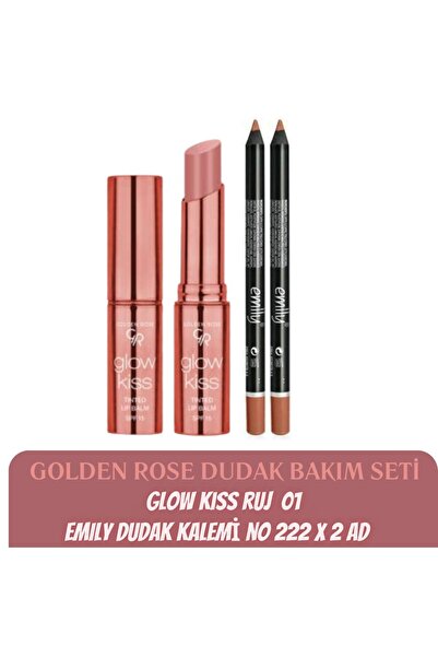 Golden Rose Glow Kiss Tinted Balm No 01 + Golden Rose Emily Dudak Kalemi No 2...