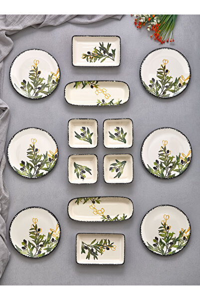 İLİVA 6 Kişilik 14 Parça Lüks Kahvalti Takimi - Kahvaltılık Seti
