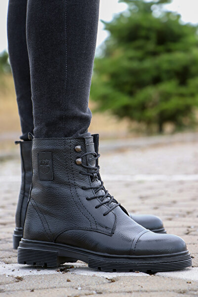 M.P. M.P232-4246 حذاء رجالي من الجلد الطبيعي بسحاب ونعل غير قابل للانزلاق