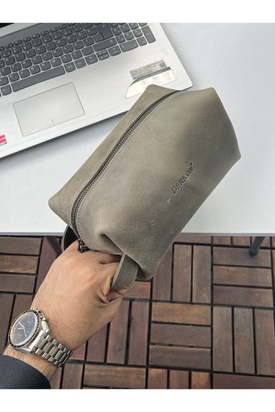DERKON BUSY CRAZY GREEN GENUINE LEATHER HANDBAG