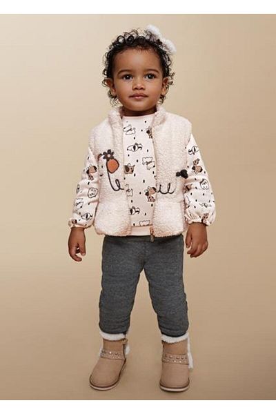 MAYORAL Baby Girl Dark Gray Tracksuit Vest Set