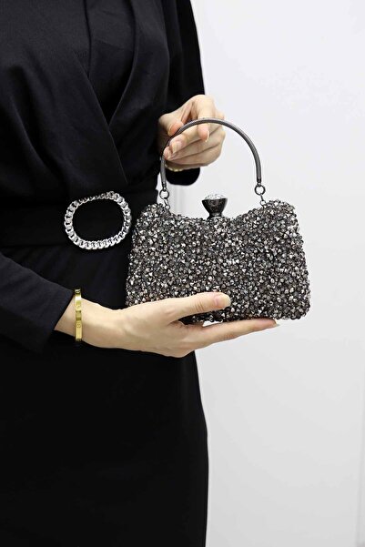 ROZA CANTA Γυναικεία βραδινή τσάντα φόρεμα από φυσική πέτρα Anthracite