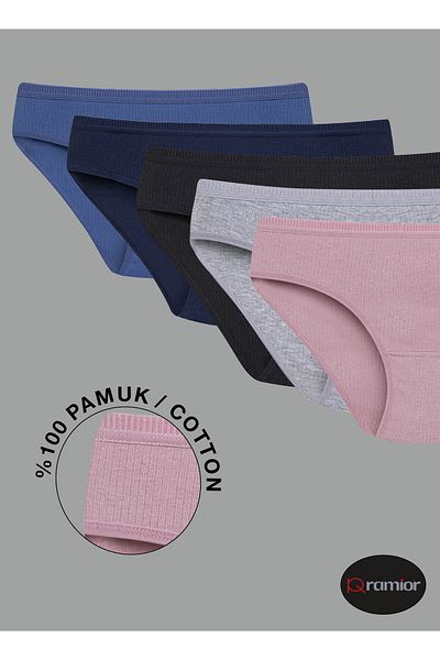 Ramior ΣΕΤ 5 100% ΒΑΜΒΑΚΙ ΧΡΩΜΑ ΤΙΜΩΜΕΝΟ ΕΙΔΙΚΟ ΜΠΙΚΙΝΙ ΣΙΛΟΤ ΜΕ ΜΕΣΗ