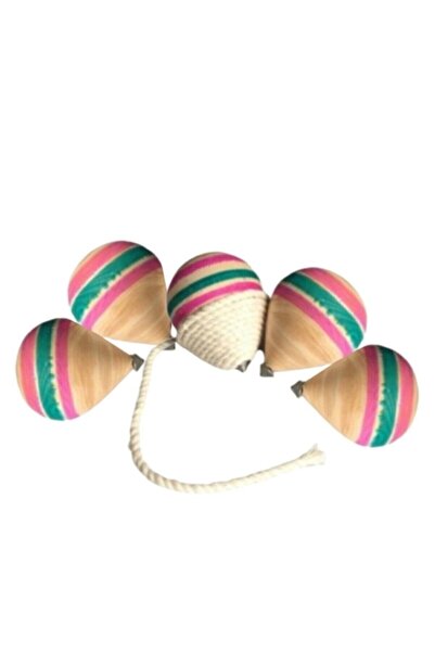 YALÇIN 5 Adet Ahşap Hediyelik Oyuncak Topaç Fırıldak Nostalji