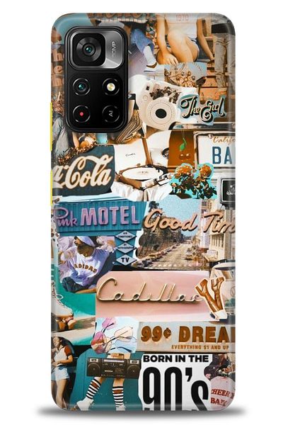 POCO حافظة M4 Pro 5G مطبوعة بدقة HD - Pink Motel + واقي شاشة كامل