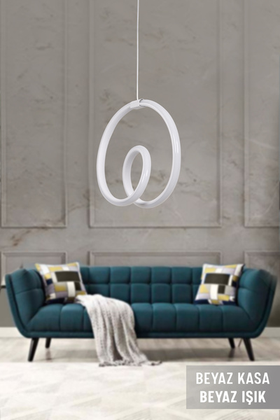 PARBEK Zen Modern Sarkıt Led Avize Salon Mutfak Oda Hol Ledli Avize – Beyaz K...