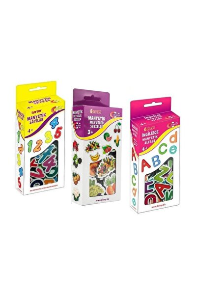 Diytoy Eğitici Manyetik Eğitim Seti3'lü (sayılar - Harfler - Meyve Ve Sebze)