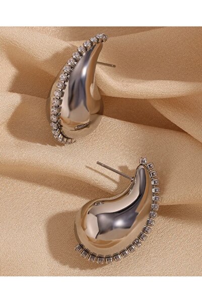 monalisatoka Kadın Kristal Taşlı Gümüş  Küpe