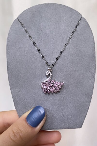 PİATRA Pink Swan Necklace