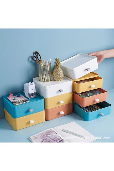 Mutfak Köşesi 9-Piece Jewelry, Makeup and Cosmetics Organizer Drawer, Office Desk Organizer, Multicolor