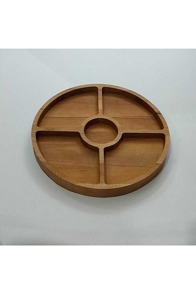 MSAY Wooden Presentation Plate with 5 Compartments