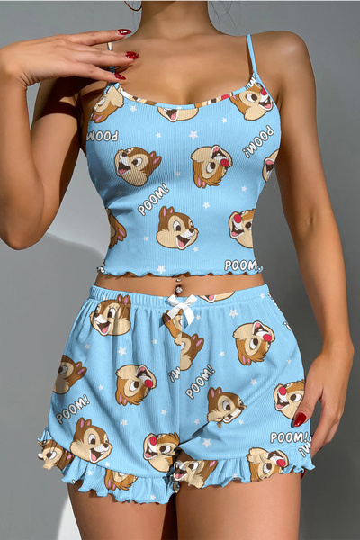 PEMBİŞ HOMEWEAR Σετ πιτζάμες Ardilla Bonjour Trend με λουράκια Squirrel Poom ...