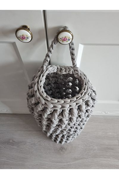 EGE ÖRGÜM Gray Color Hand Knitted Jersey Bag Organizer 35x16 Cm (THE PRODUCT IN THE IMAGE IS SENT)