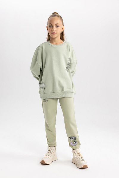 DeFacto Girl's Looney Tunes Oversize Fit Crew Neck Thick Sweatshirt B1552A823Au